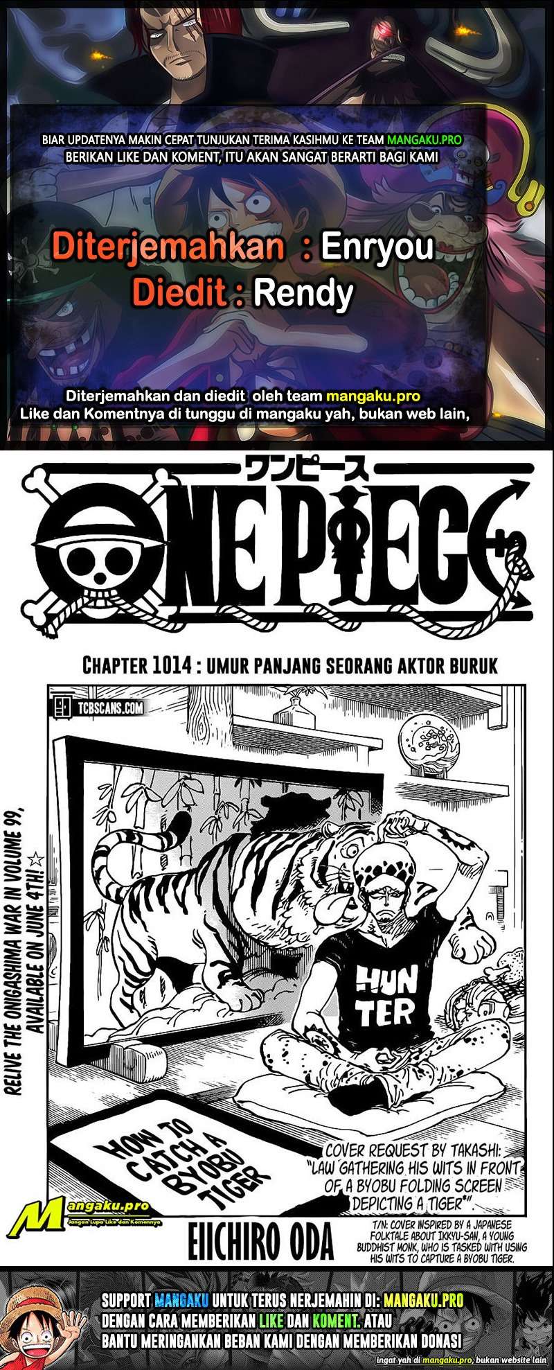 One Piece Chapter 1014HQ Image 0
