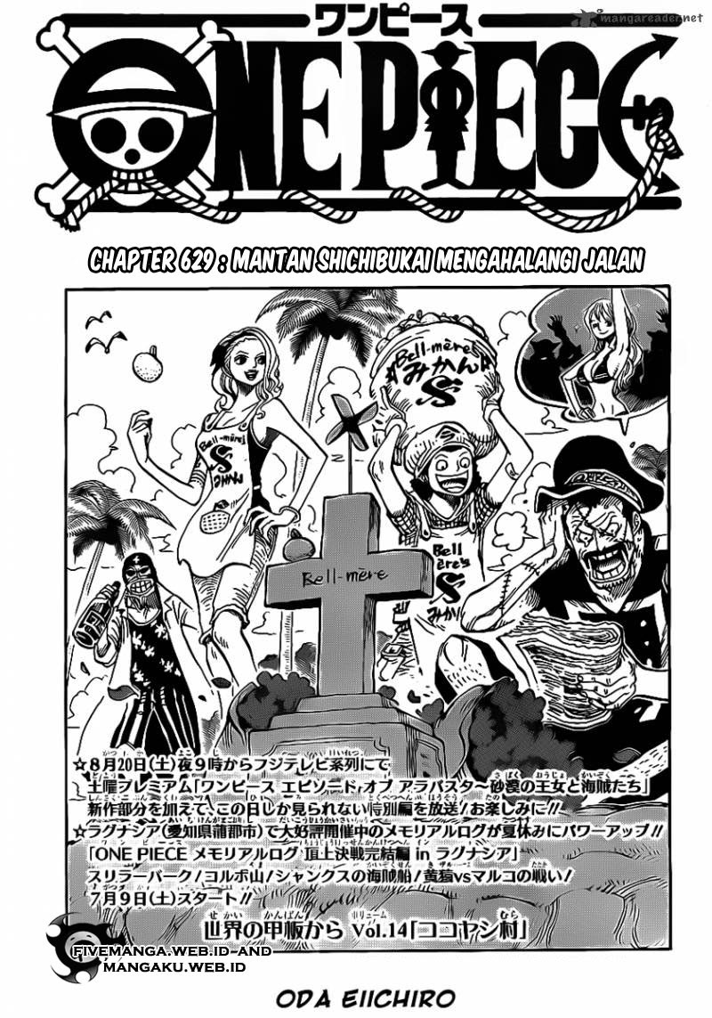 One Piece Chapter 629 – mantan shicibukai yang menghalangi jalan Image 0