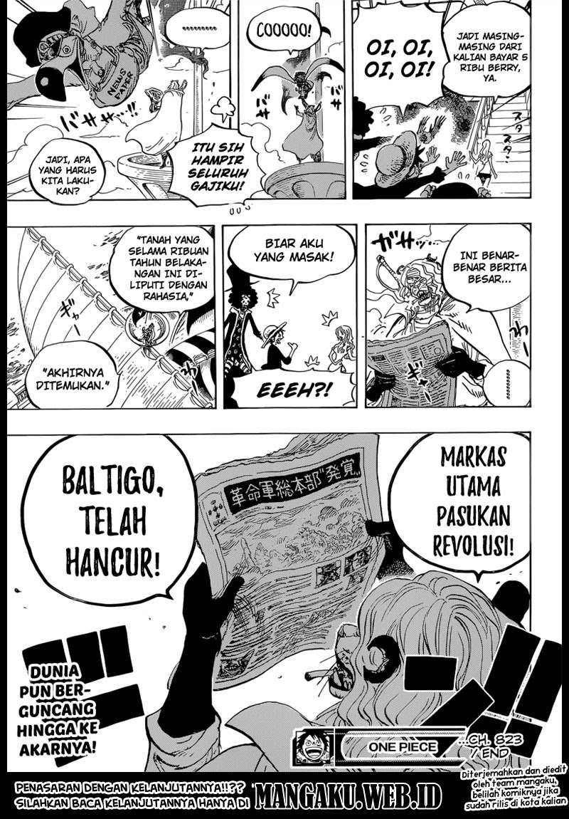 One Piece Chapter 823 pergerakan dunia Image 16