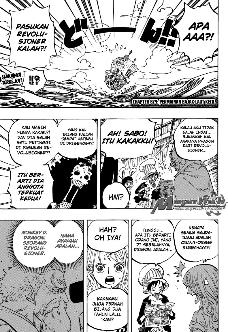 One Piece Chapter 824 permainan bajak laut kecil Image 4