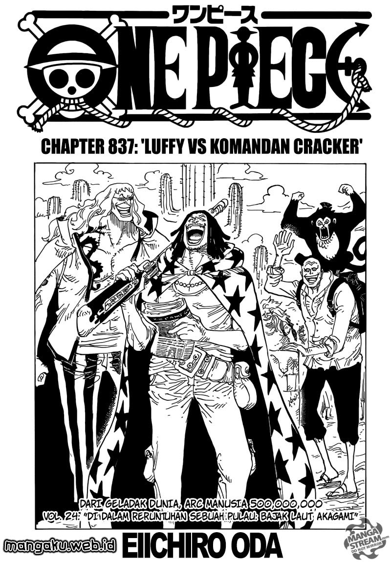 One Piece Chapter 837 – luffy vs komandan cracker Image 1