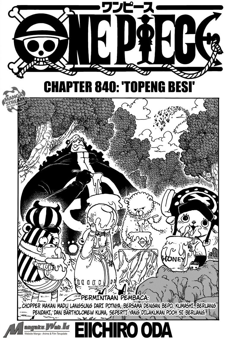 One Piece Chapter 840 – topeng besi Image 1