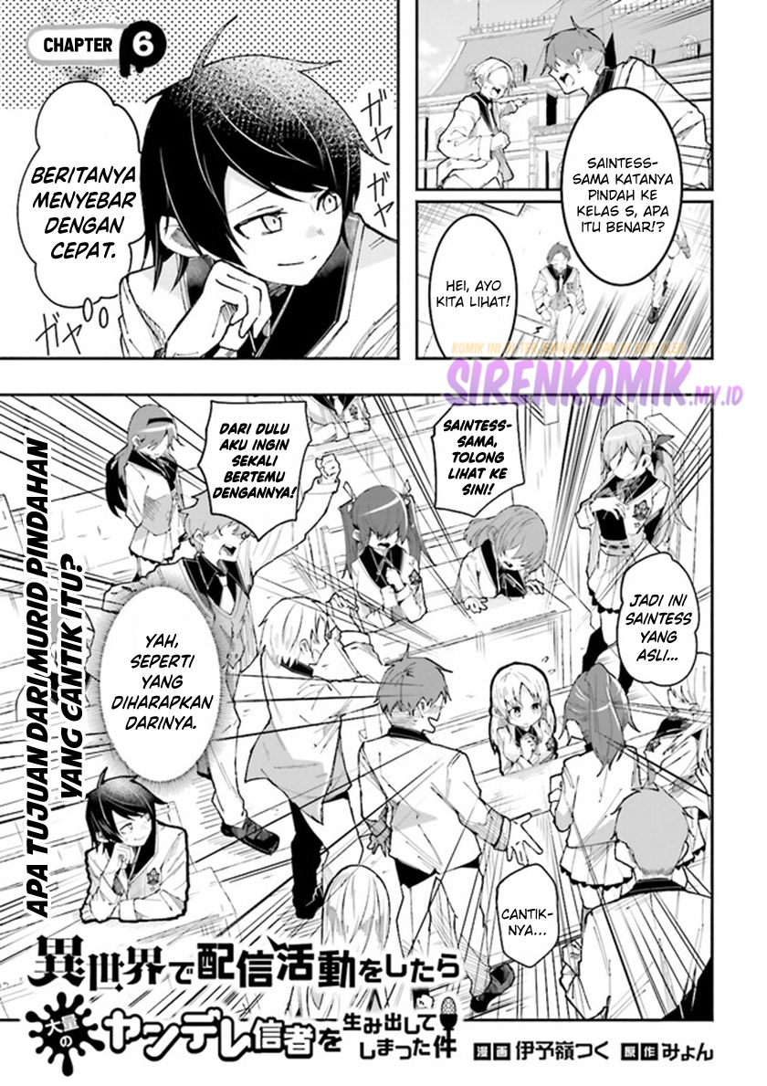 Isekai de Haishin Katsudou wo Shitara Tairyou no Yandere Shinja wo Umidashite Shimatta Ken Chapter 06 Image 1