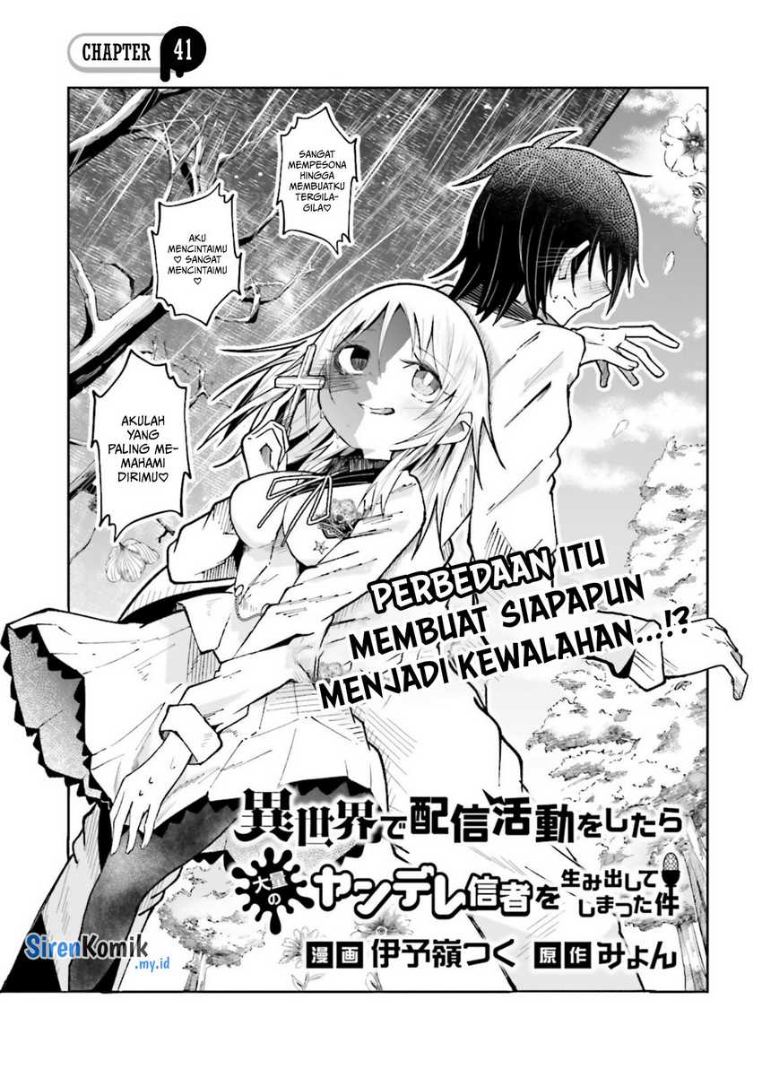 Isekai de Haishin Katsudou wo Shitara Tairyou no Yandere Shinja wo Umidashite Shimatta Ken Chapter 41 Image 1